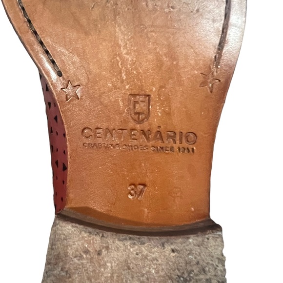 Centenario brand finely crafted loafers in burnt orange leather sz 37 or 7 US - Picture 7 of 7